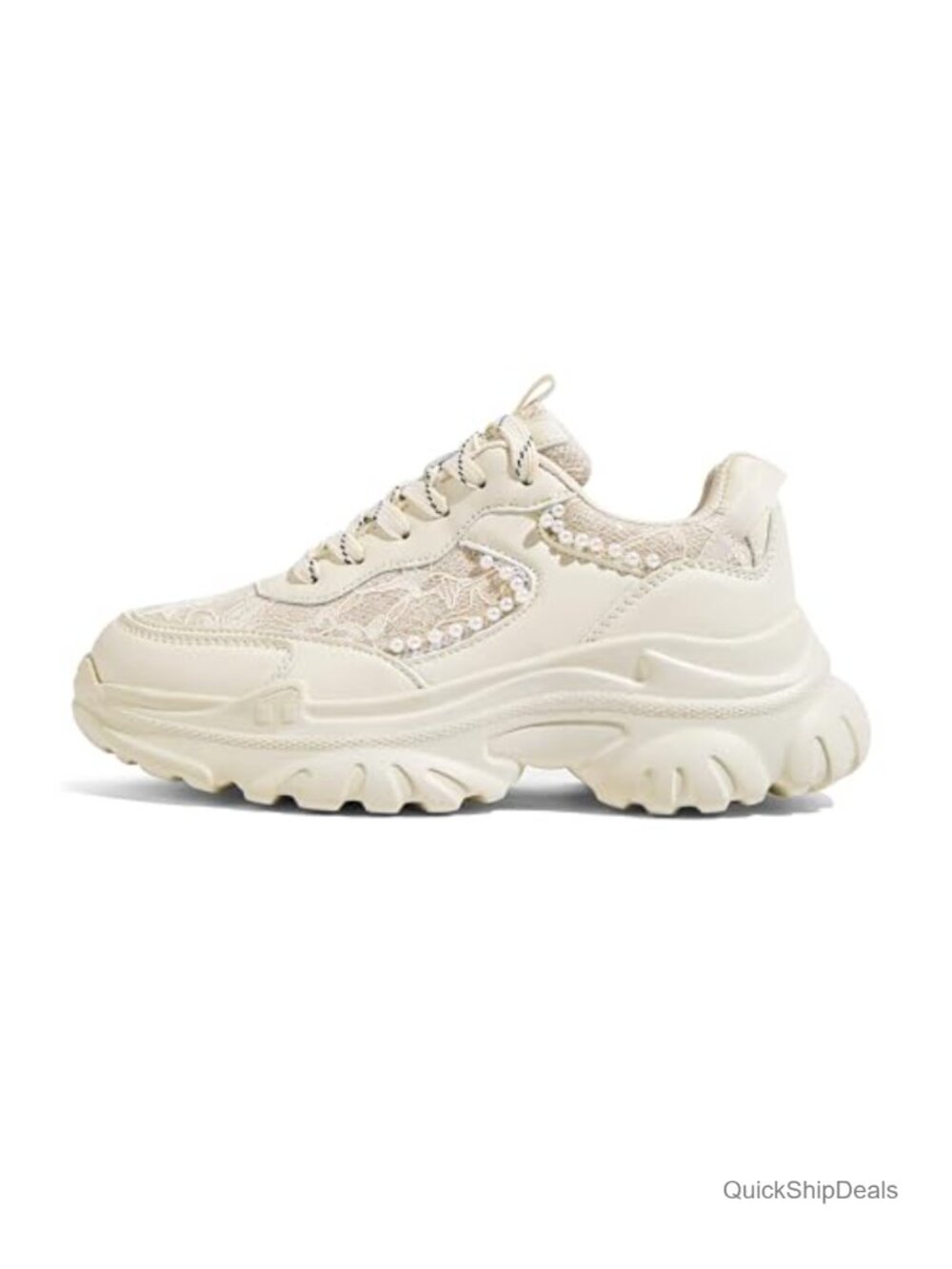 Chunky Fashion Sneakers Lace-Up Platform Walking Shoes